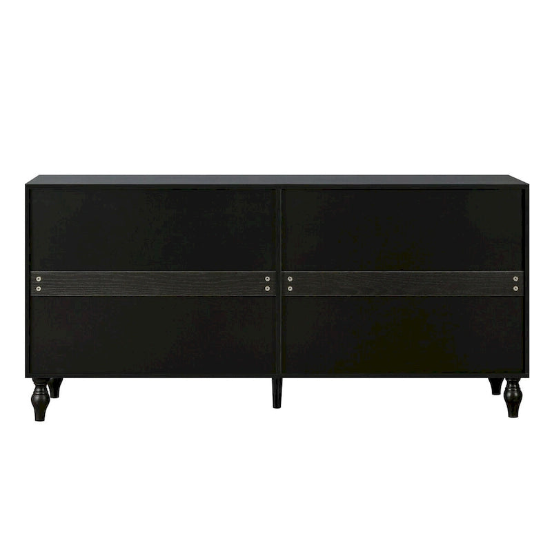 Vintage White Sideboards with Large Faceted Carved