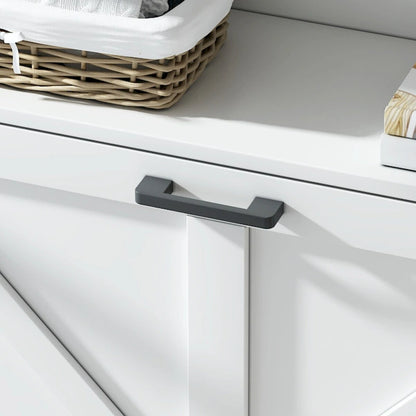 Shoe Storage Cabinet with Barn Door Design,Shoe Organizer with 2 Flip Drawers,Freestanding Shoe Rack Cabinet with Open Storage