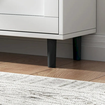 Shoe Storage Cabinet with Barn Door Design,Shoe Organizer with 2 Flip Drawers,Freestanding Shoe Rack Cabinet with Open Storage