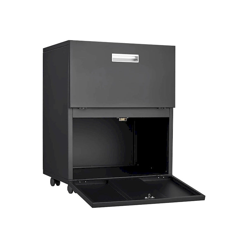 Office furniture Copier Cabinet Black 2 Door Steel Copier Stand Mobile Pedestal File Printer Stand