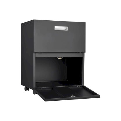 Office furniture Copier Cabinet Black 2 Door Steel Copier Stand Mobile Pedestal File Printer Stand