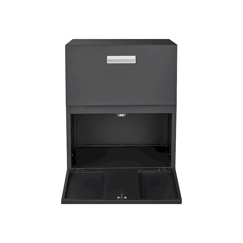 Office furniture Copier Cabinet Black 2 Door Steel Copier Stand Mobile Pedestal File Printer Stand