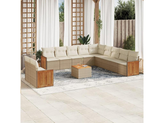 Beige Woven Resin Wicker Outdoor Furniture Set - dlz1766461526162