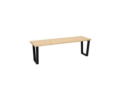 Beige Pine Wood Bench, 140 x 45 cm