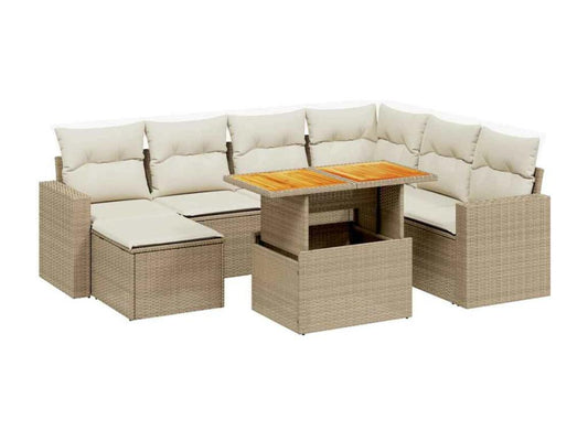 Beige Woven Resin Wicker Outdoor Furniture Set - dlz1766461358356