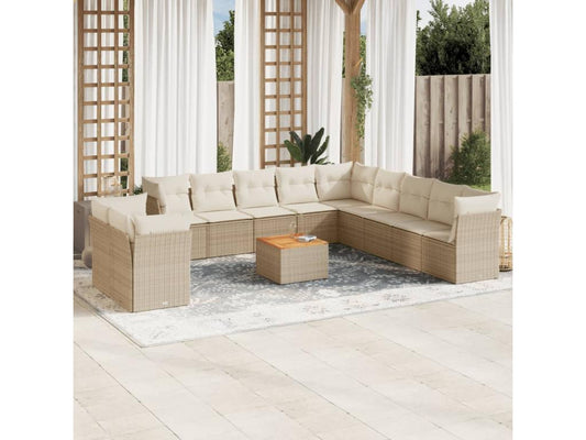 Beige Woven Resin Wicker Outdoor Furniture Set - dlz1766460953050