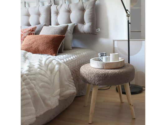 Brown Boucle Fabric Home Furniture