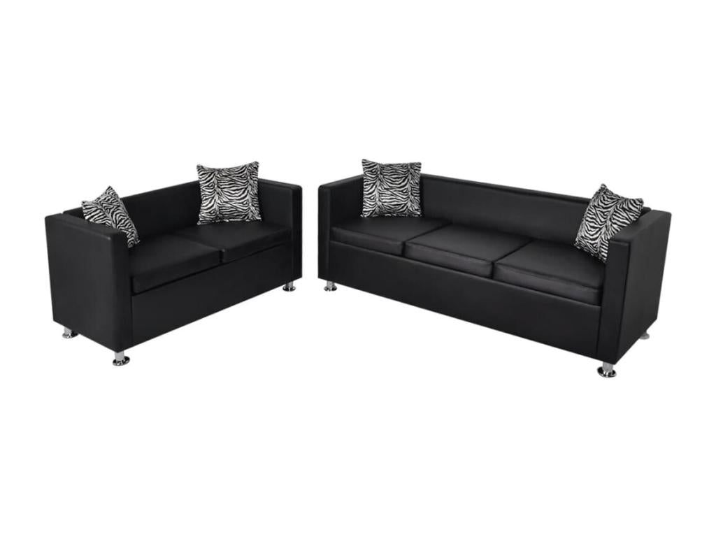 Black Leather Sofa - dlz1766461649032