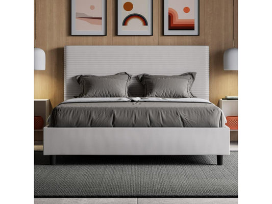 White Faux Leather Bed, 160 x 200 cm