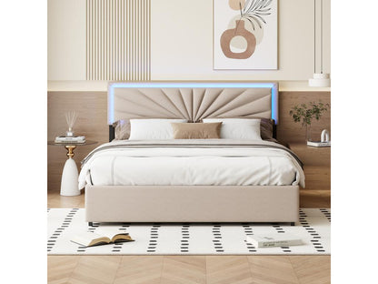 Beige Bed, 160 x 200 cm