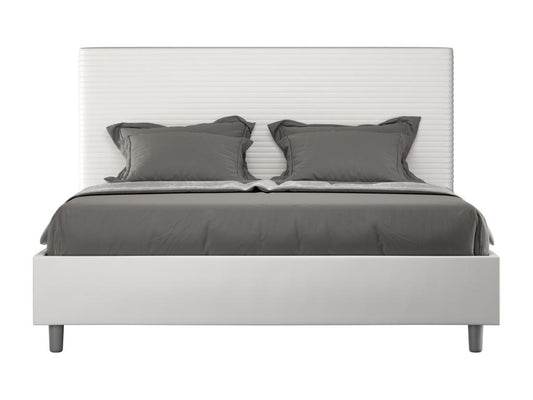 White Faux Leather Bed, 160 x 200 cm