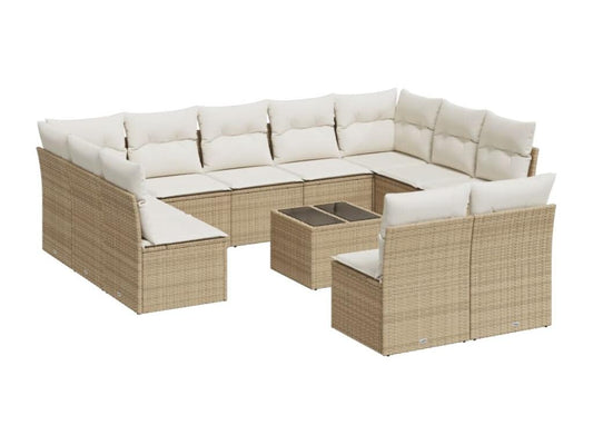 Beige Woven Resin Wicker Outdoor Furniture Set - dlz1766461442553