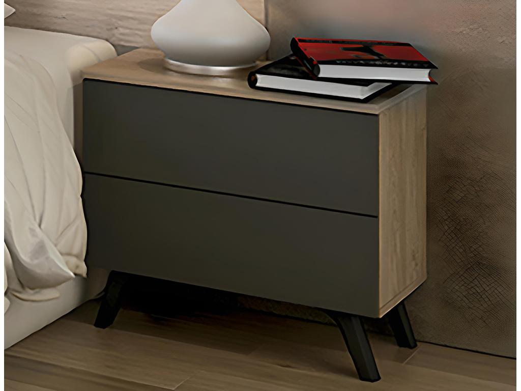 Anthracite Oak Wood Table