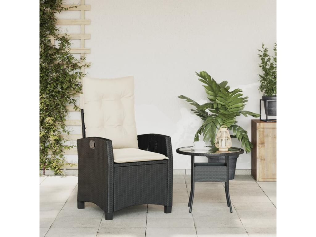 Black Woven Resin Wicker Chair