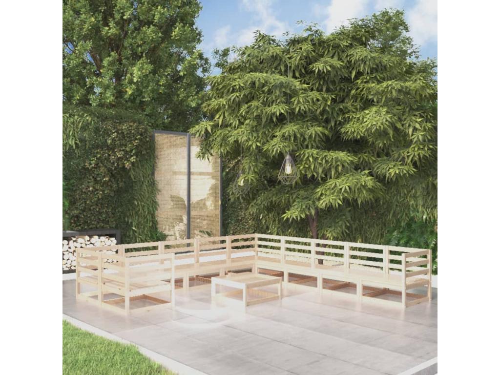 Brown Pine Wood Outdoor Furniture Set - dlz1766461812659