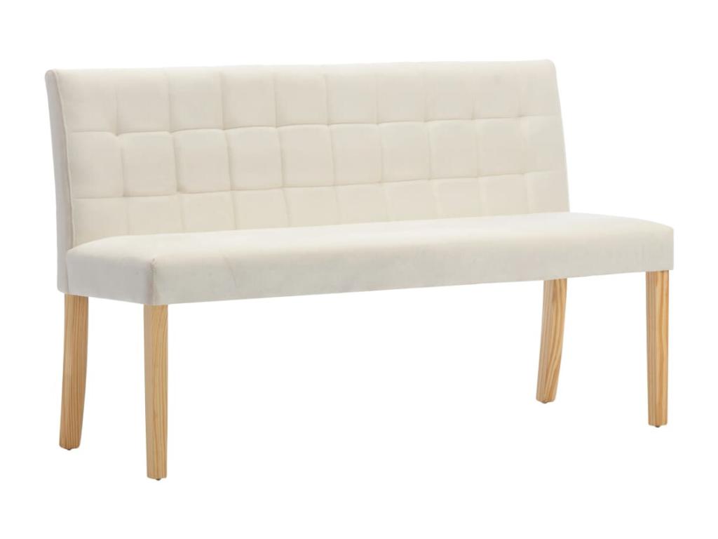 Beige Fabric Bench