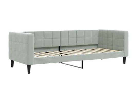 Gray Velvet Bed, 80 x 200 cm