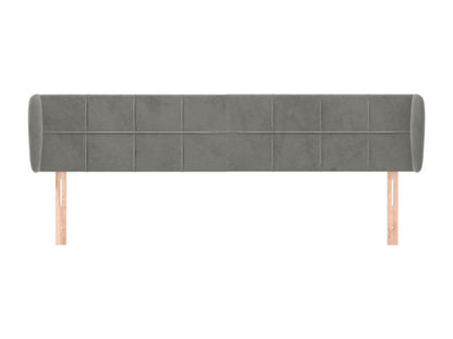 Gray Velvet Bed, 203 x 23 x 78 cm