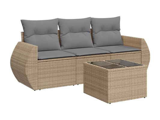 Beige Woven Resin Wicker Outdoor Furniture Set - dlz1766461571247