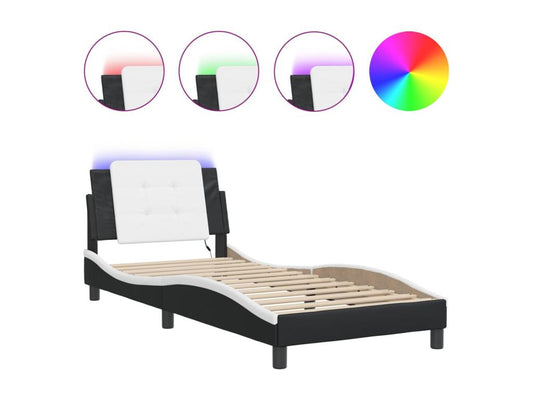 Black Faux Leather Bed Frame, 80 x 200 cm