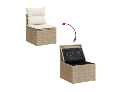 Beige Woven Resin Wicker Outdoor Furniture Set - dlz1766461872115