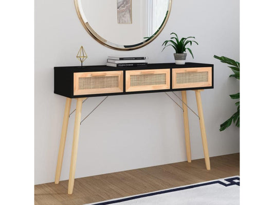 Black Solid Wood Table, 105 x 30 x 75 cm