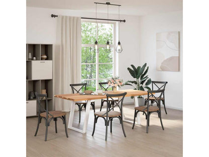 Brown Oak Wood Dining Table