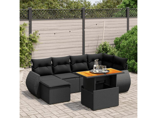 Black Woven Resin Wicker Outdoor Furniture Set - dlz1766461576665