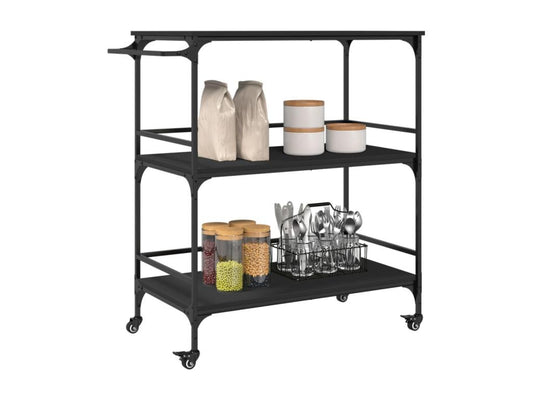 Black Engineered Wood Home Furniture, 100.5 x 50 x 105 cm