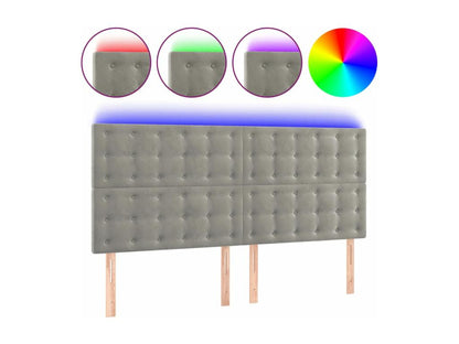 Gray Velvet Bed, 180 x 5 x 118 cm