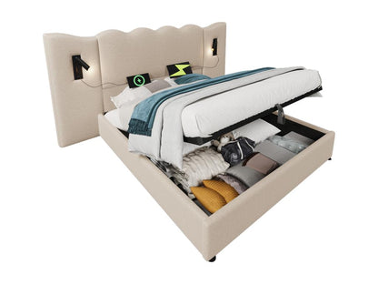 Beige Bed, 160 x 200 cm - dlz1766461911572