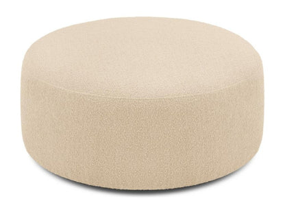 Beige Boucle Fabric Ottoman, 80 x 80 x 36 cm