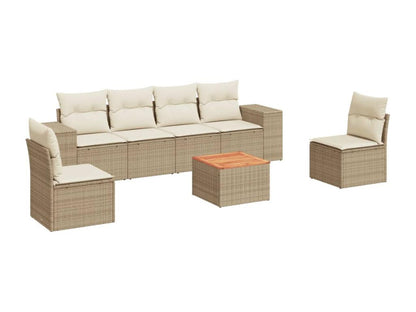 Beige Woven Resin Wicker Outdoor Furniture Set - dlz1766461864252