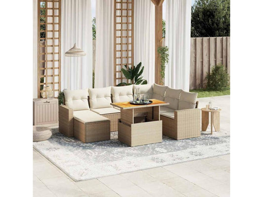 Beige Woven Resin Wicker Outdoor Furniture Set - dlz1766461358356