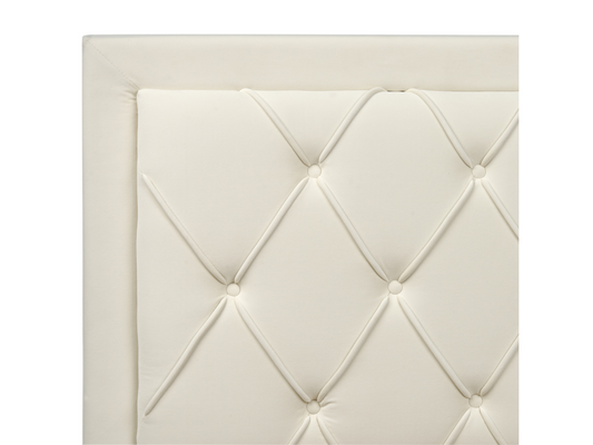 Beige Velvet Bed, 180 x 200 cm