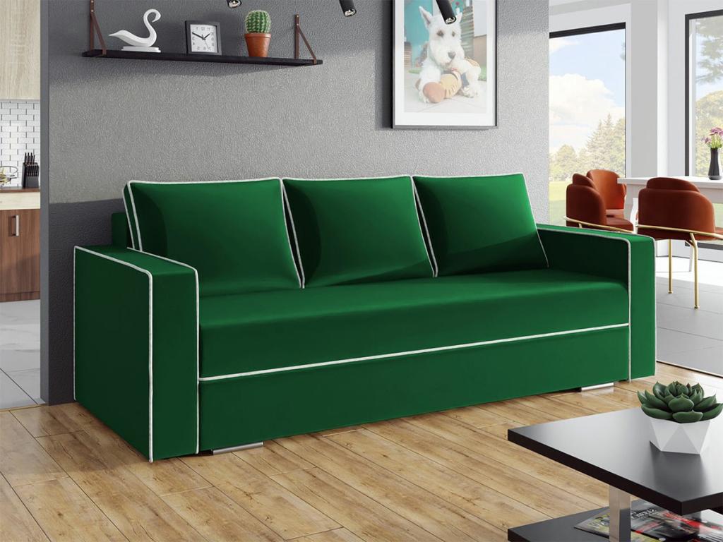Green Sofa Bed, 91 x 230 x 92 cm