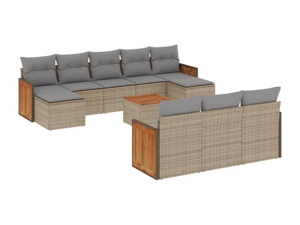 Beige Woven Resin Wicker Outdoor Furniture Set - dlz1766461772179