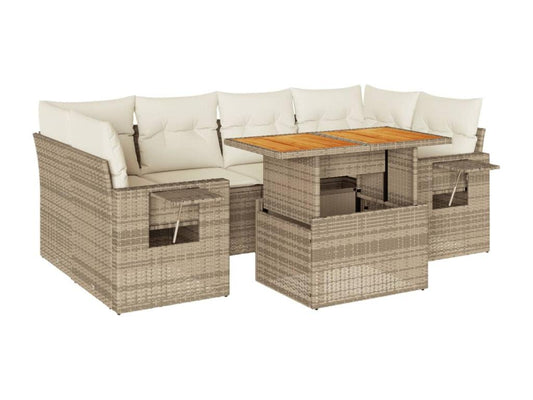 Beige Woven Resin Wicker Outdoor Furniture Set - dlz1766461720795