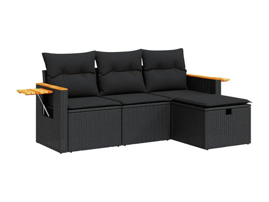 Black Woven Resin Wicker Outdoor Furniture Set - dlz1766461272793
