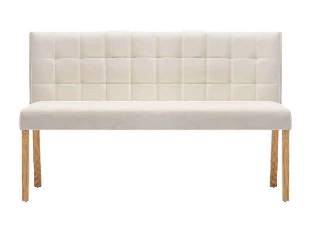 Beige Fabric Bench