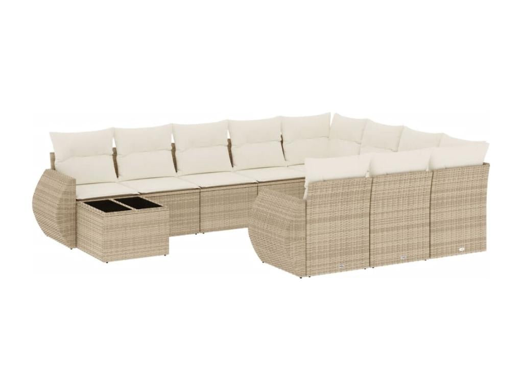 Beige Woven Resin Wicker Outdoor Furniture Set - dlz1766461840772