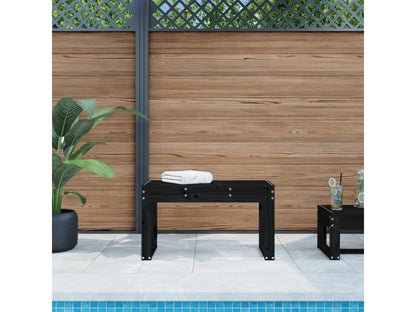 Black Solid Wood Bench, 80 x 38 x 45 cm