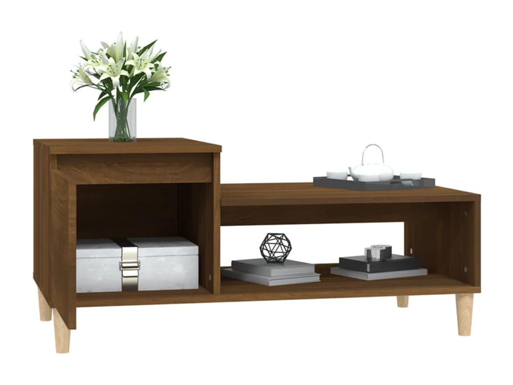 Brown Engineered Wood Coffee Table, 100 x 50 x 45 cm