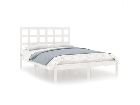 White Solid Wood Bed Frame, 150 x 200 cm
