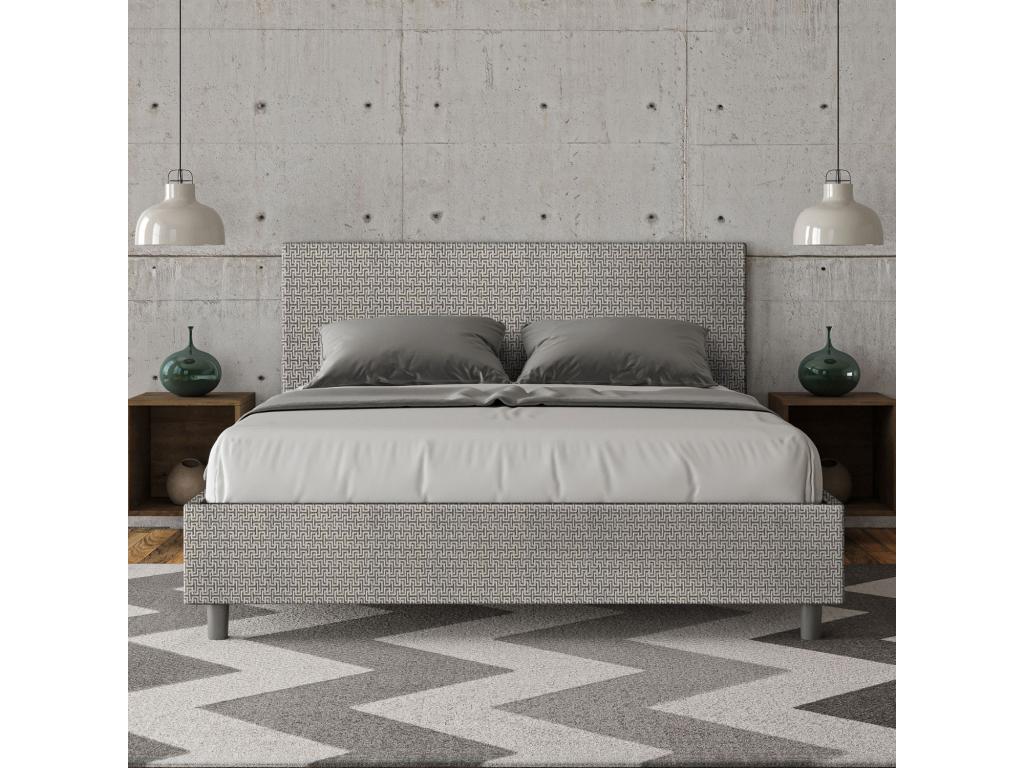 Gray Fabric Bed, 160 x 190 cm