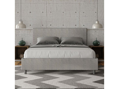 Gray Fabric Bed, 160 x 190 cm