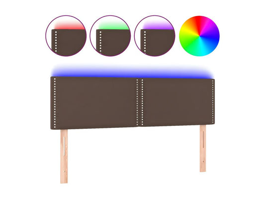 Brown Faux Leather Bed, 144 x 5 x 78 cm