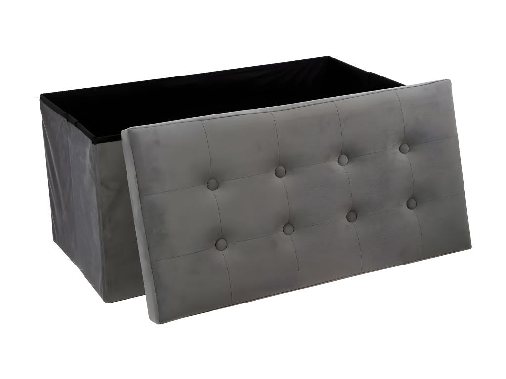 Gray Velvet Ottoman