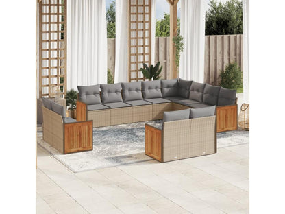 Beige Woven Resin Wicker Outdoor Furniture Set - dlz1766461857531