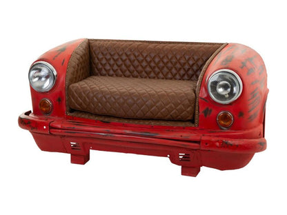Red Metal Sofa, 157 x 68 x 68 cm